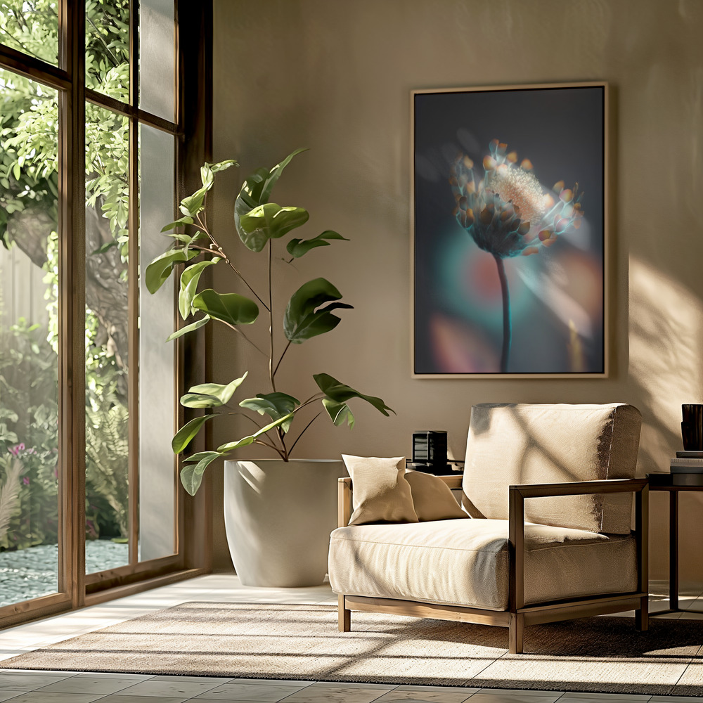 Canvas print - Colorful Glowing Flower in the livingroom