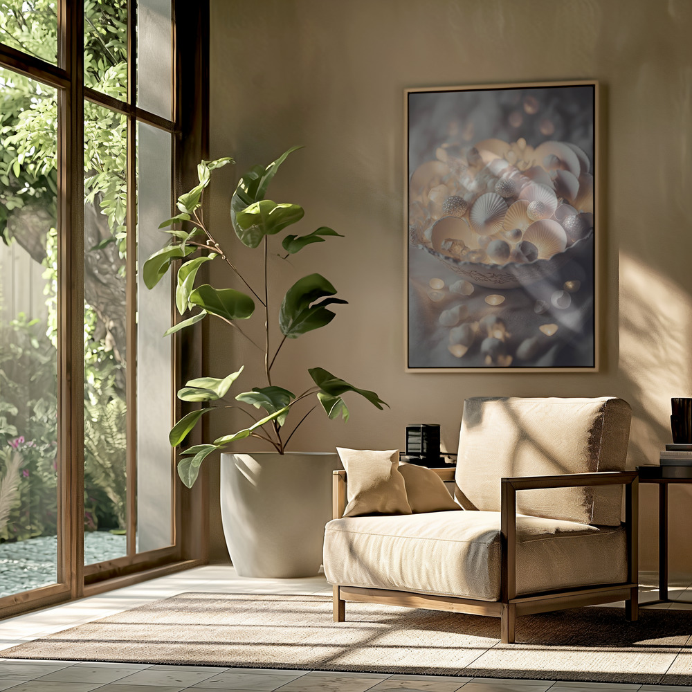 Toile - Glowing Sea Shells dans le salon