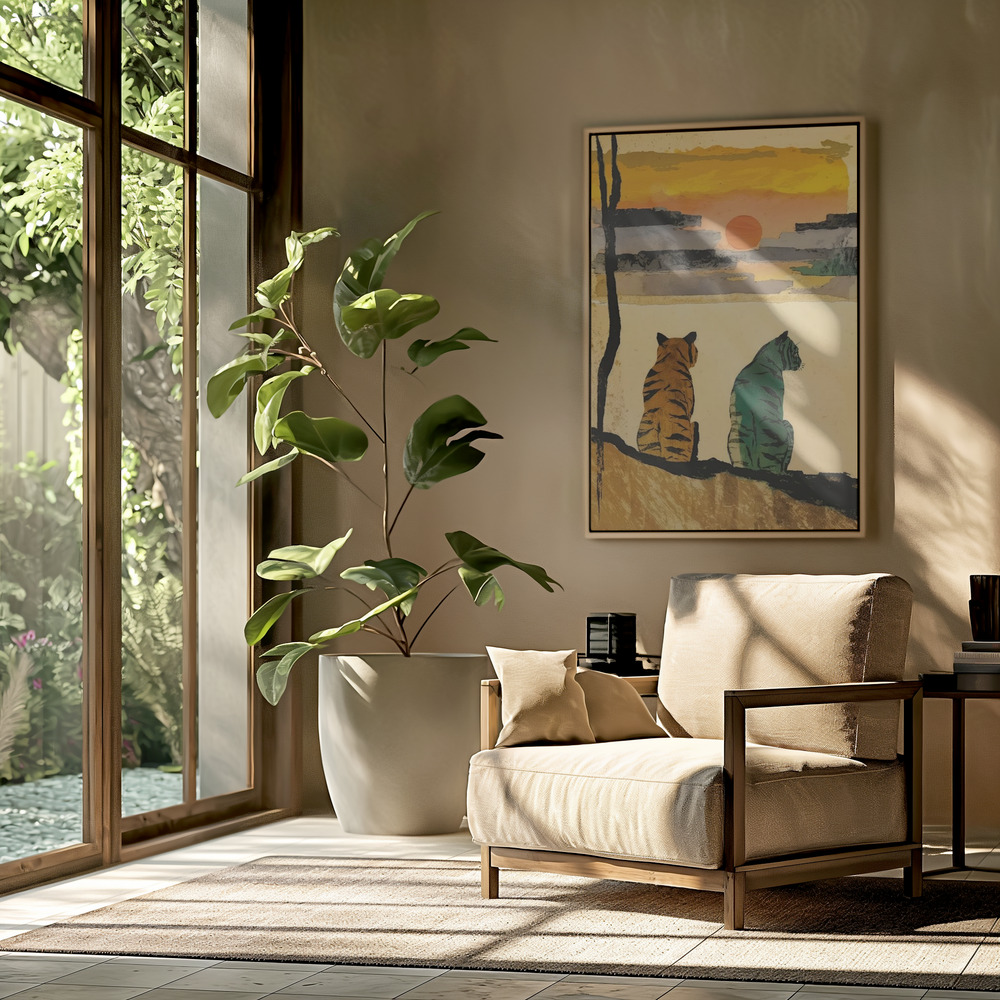 Toile - Resting Tigers dans le salon