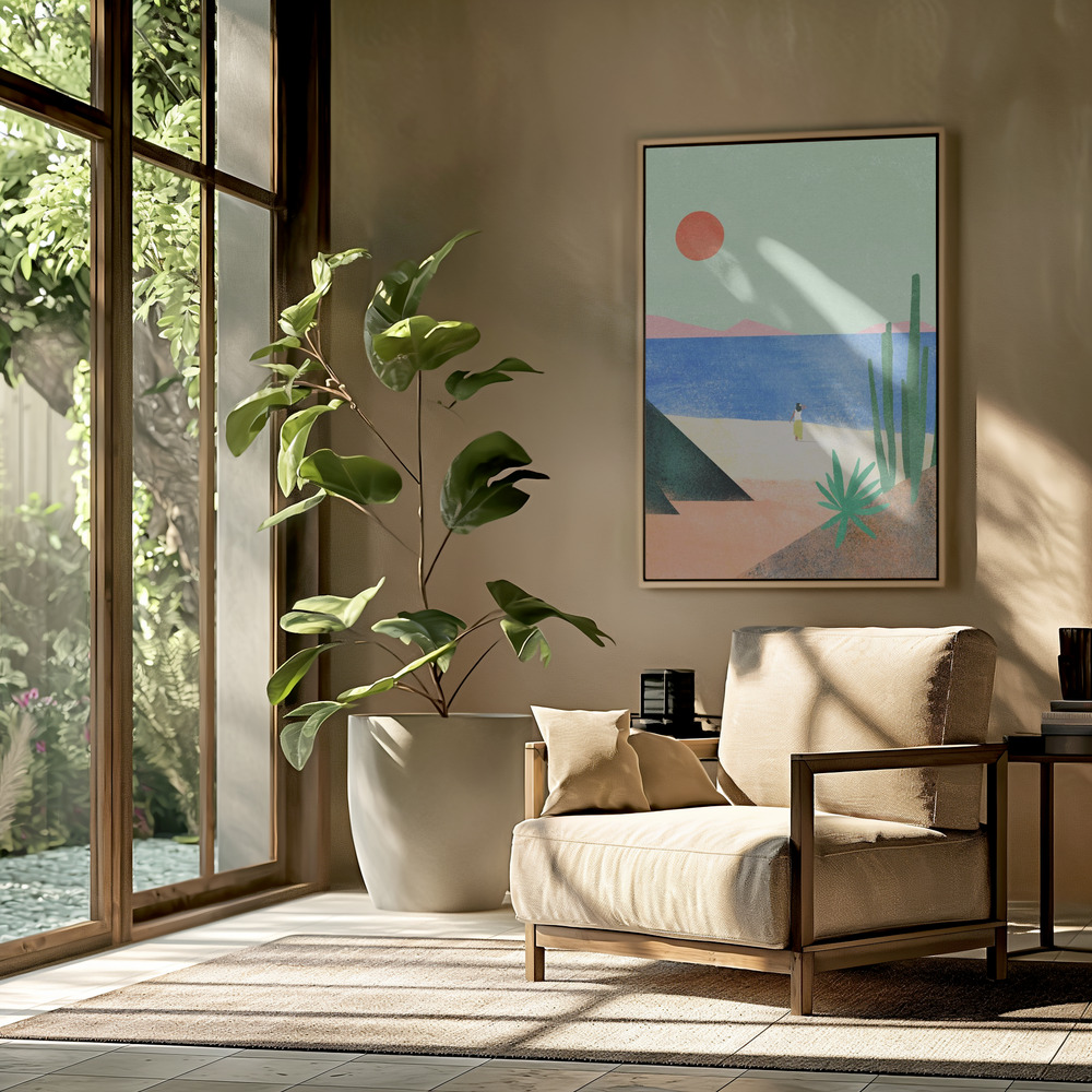 Canvas schilderi - Beach Girl ii in de woonkamer