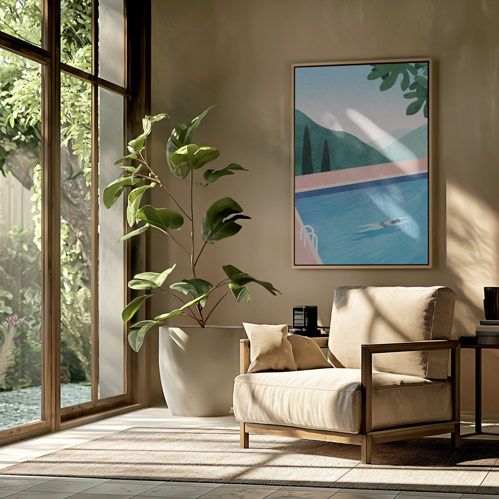 Canvas schilderi - Swimming Pool ii in de woonkamer