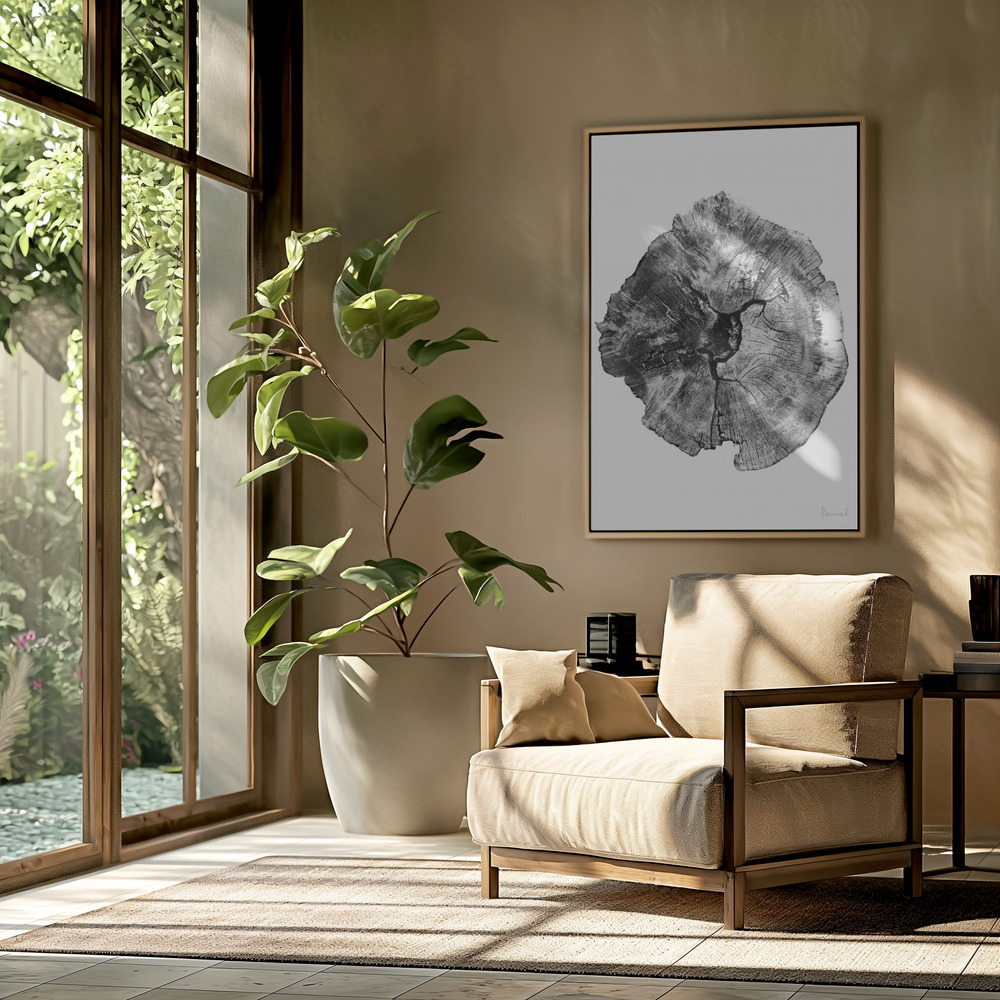 Canvas schilderi - Oak Log in the livingroom