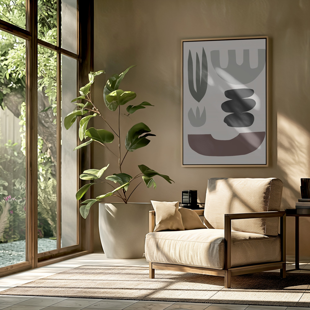 Canvastavla Shapes - Tavla in the livingroom