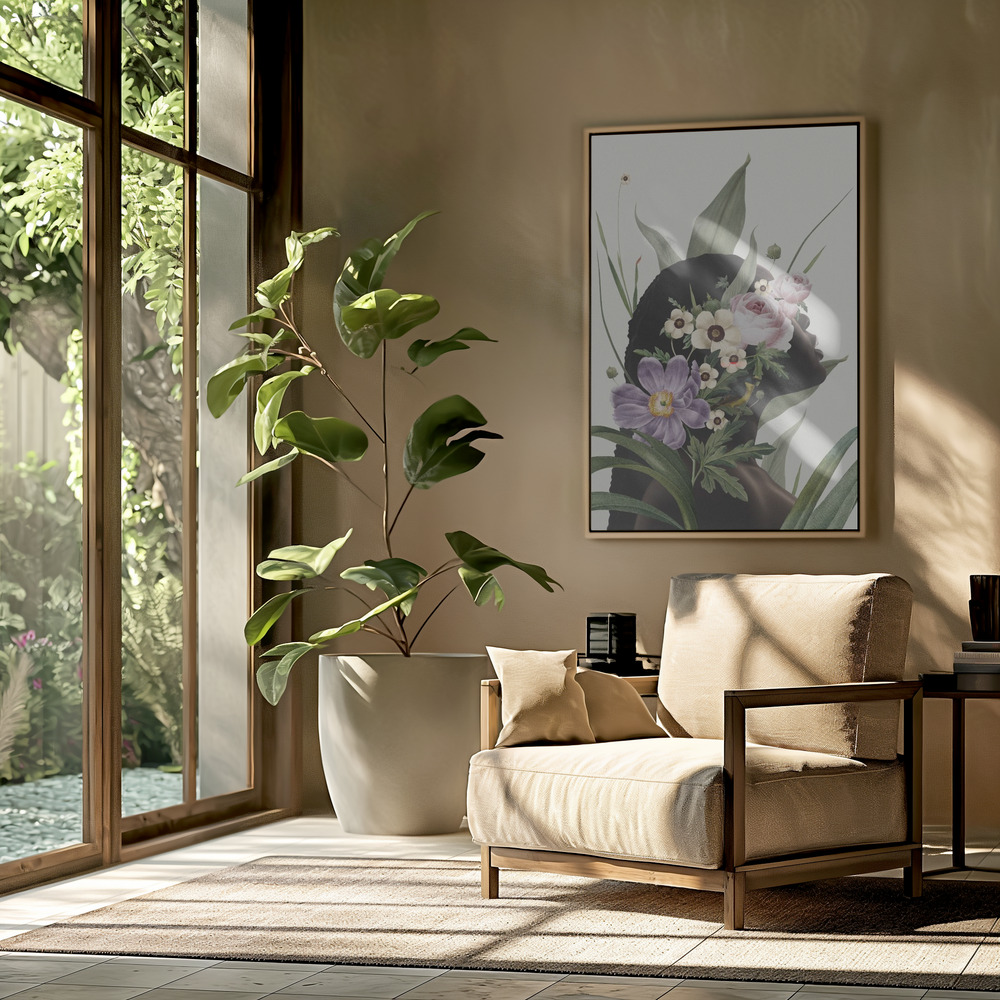 Canvas schilderi - Purple flower in de woonkamer