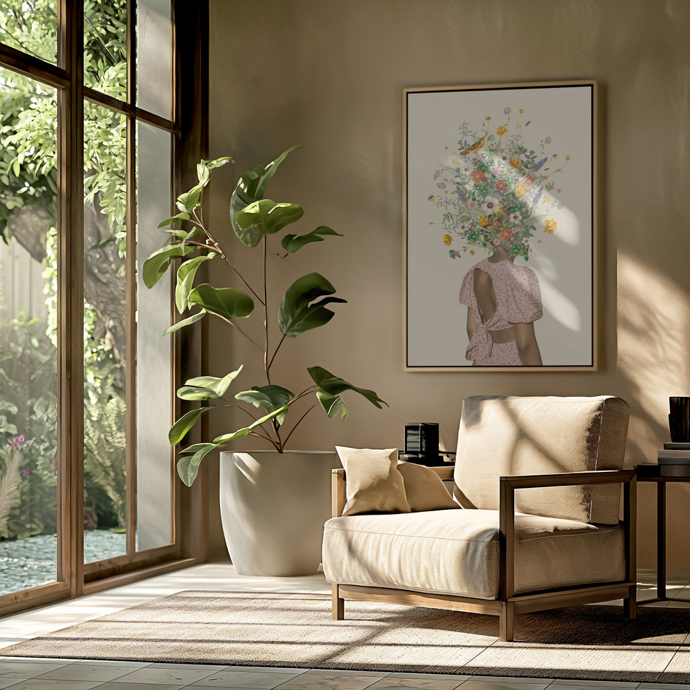 Canvas schilderi - Wildflower bouquet in de woonkamer