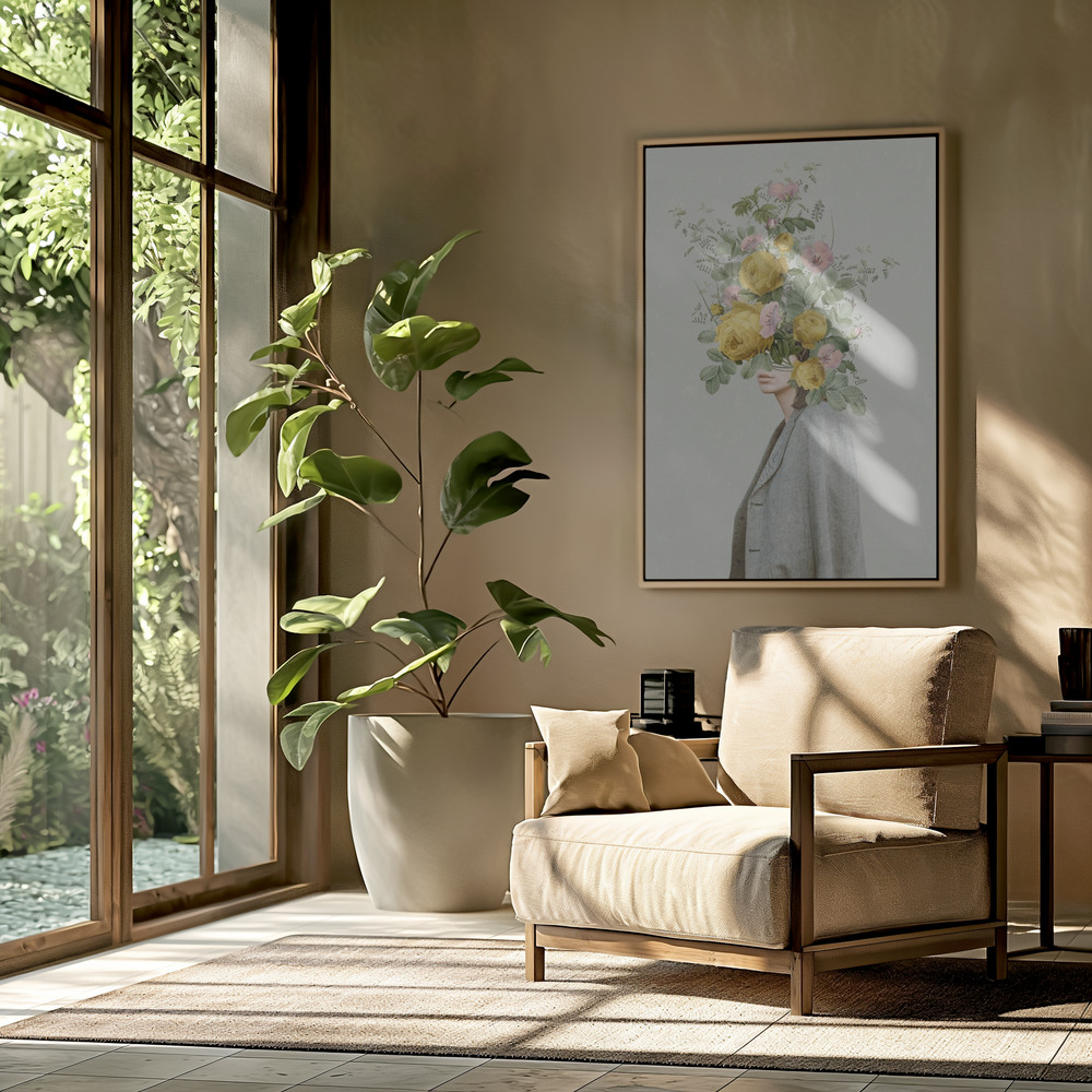 Canvas schilderi - Yellow bouquet in de woonkamer