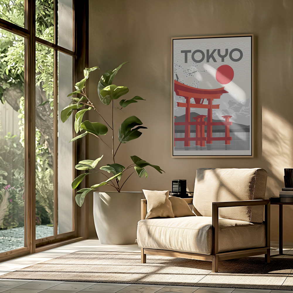 Toile - Tokyo Sun dans le salon