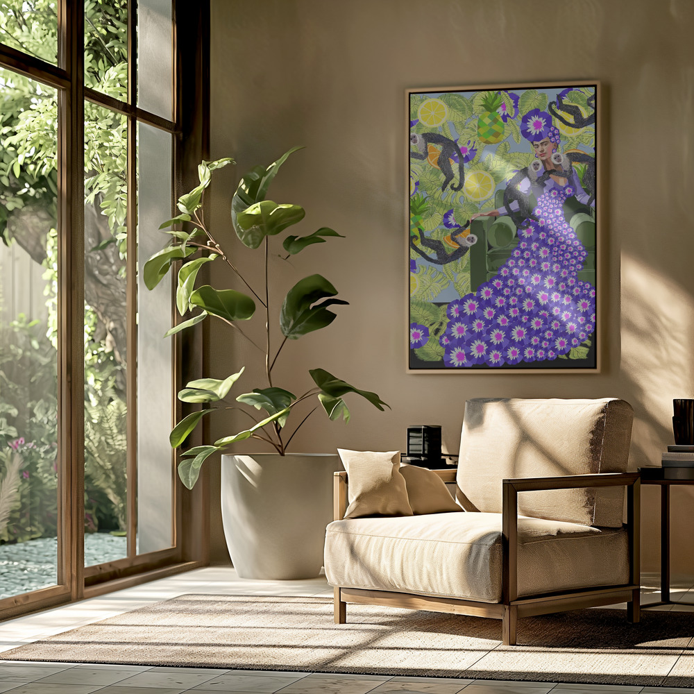 Canvas print - Frida in the Garden in the livingroom