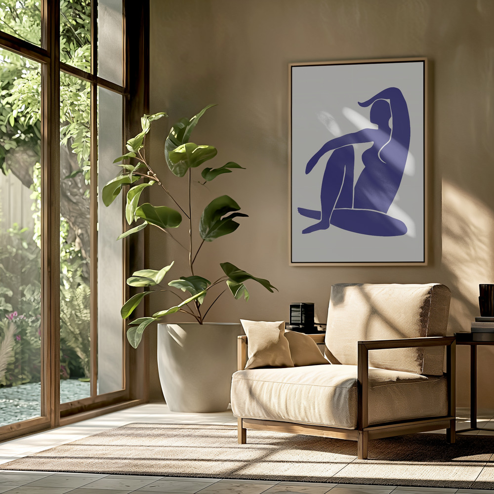 Leinwandbild - Figure Bleu in der Wohnstube