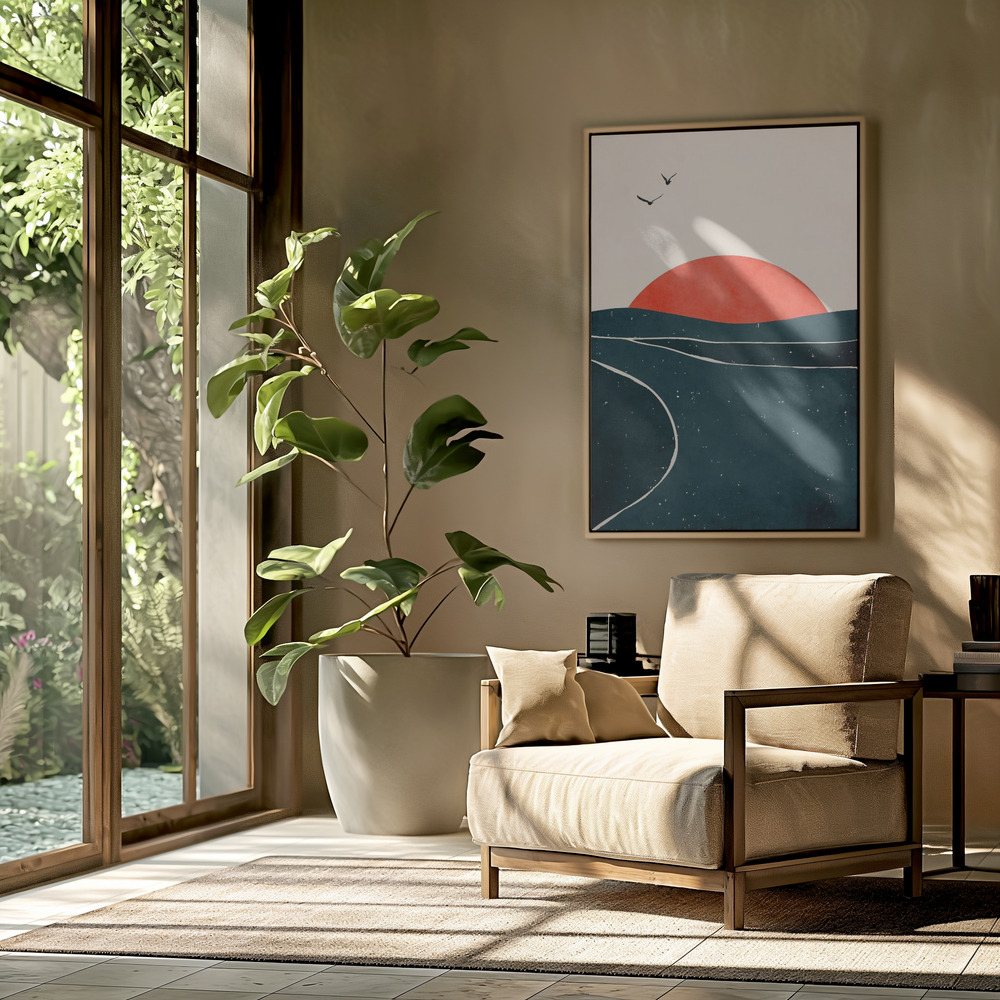 Canvas schilderi - Dancing Seagulls in the livingroom