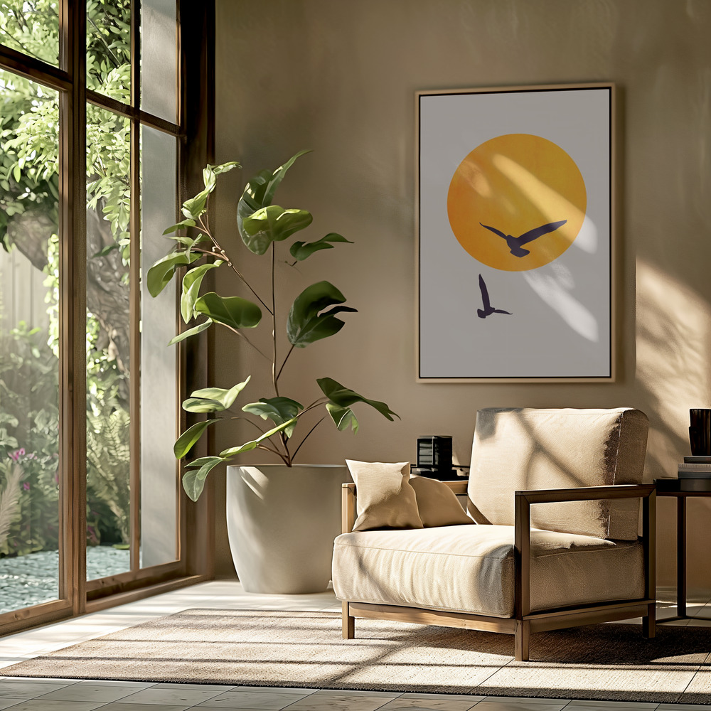 Toile - Birds In the Sky dans le salon