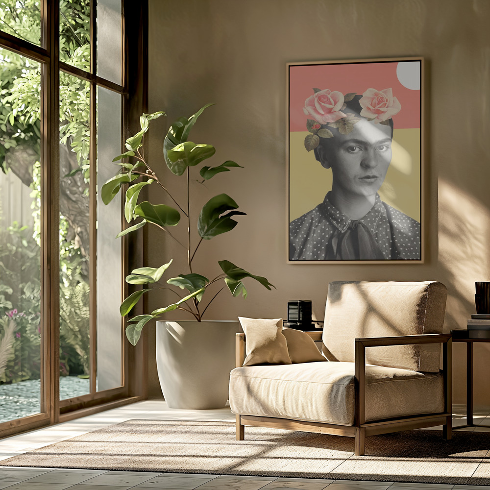 Canvas print - Frida Kahlo in the livingroom