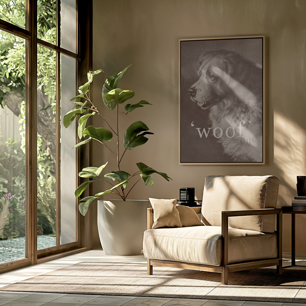 Lienzo - Famous Quote Dog en el salón