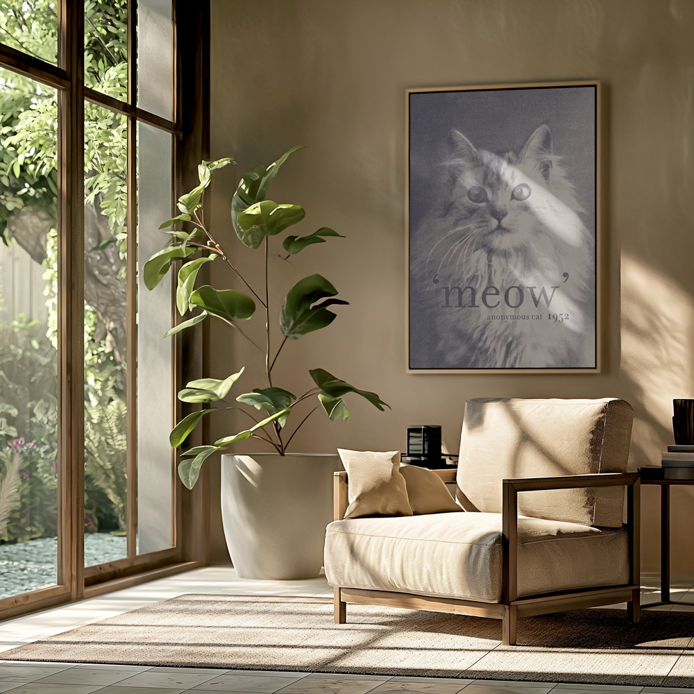 Canvas print - Famous Quote Cat in the livingroom