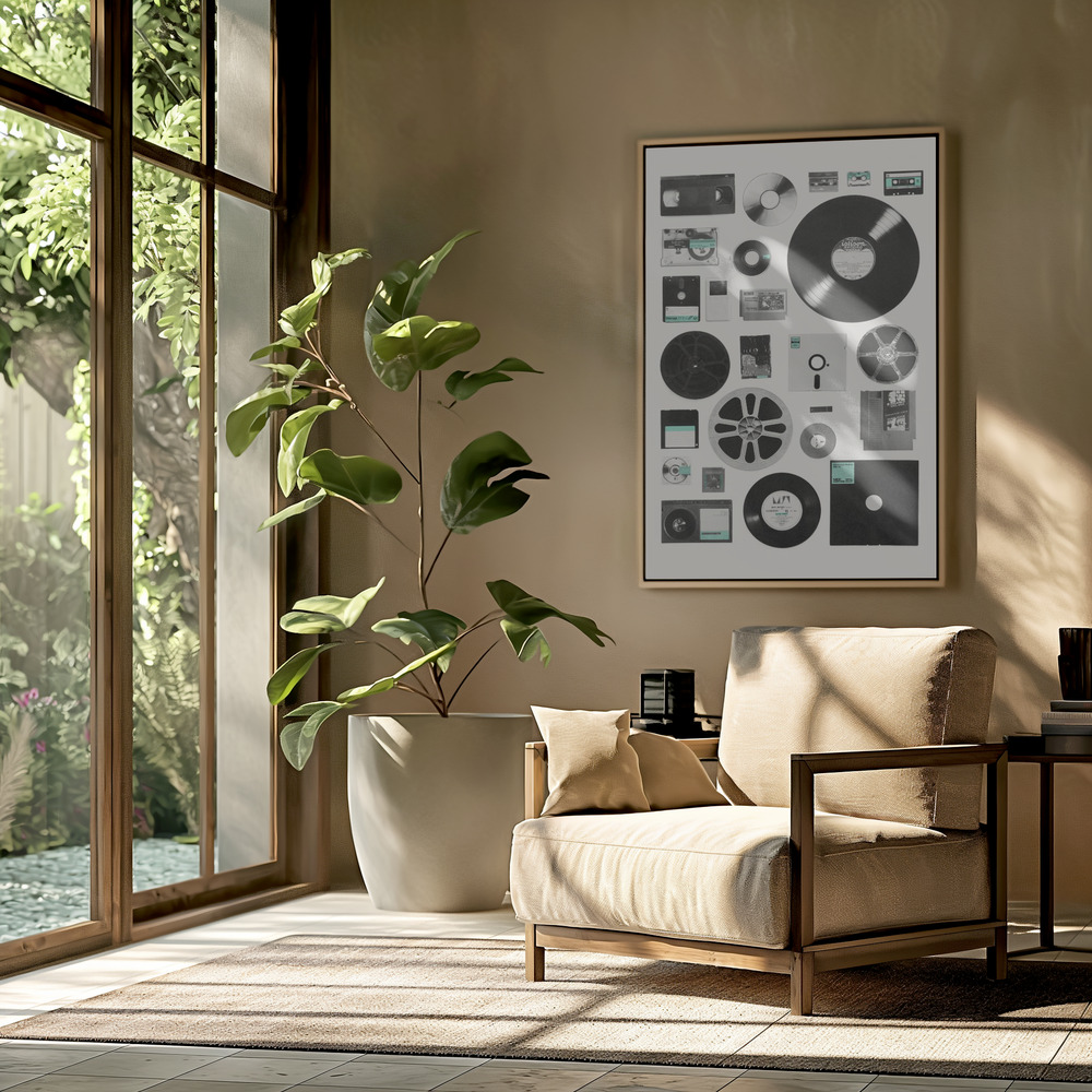 Canvas schilderi - Data in de woonkamer
