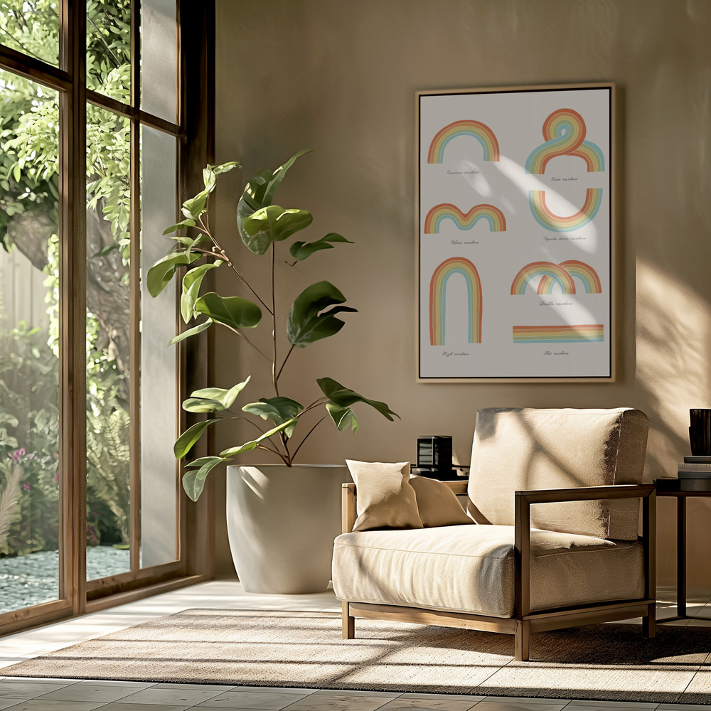 Canvas schilderi - Know Your Rainbows in de woonkamer