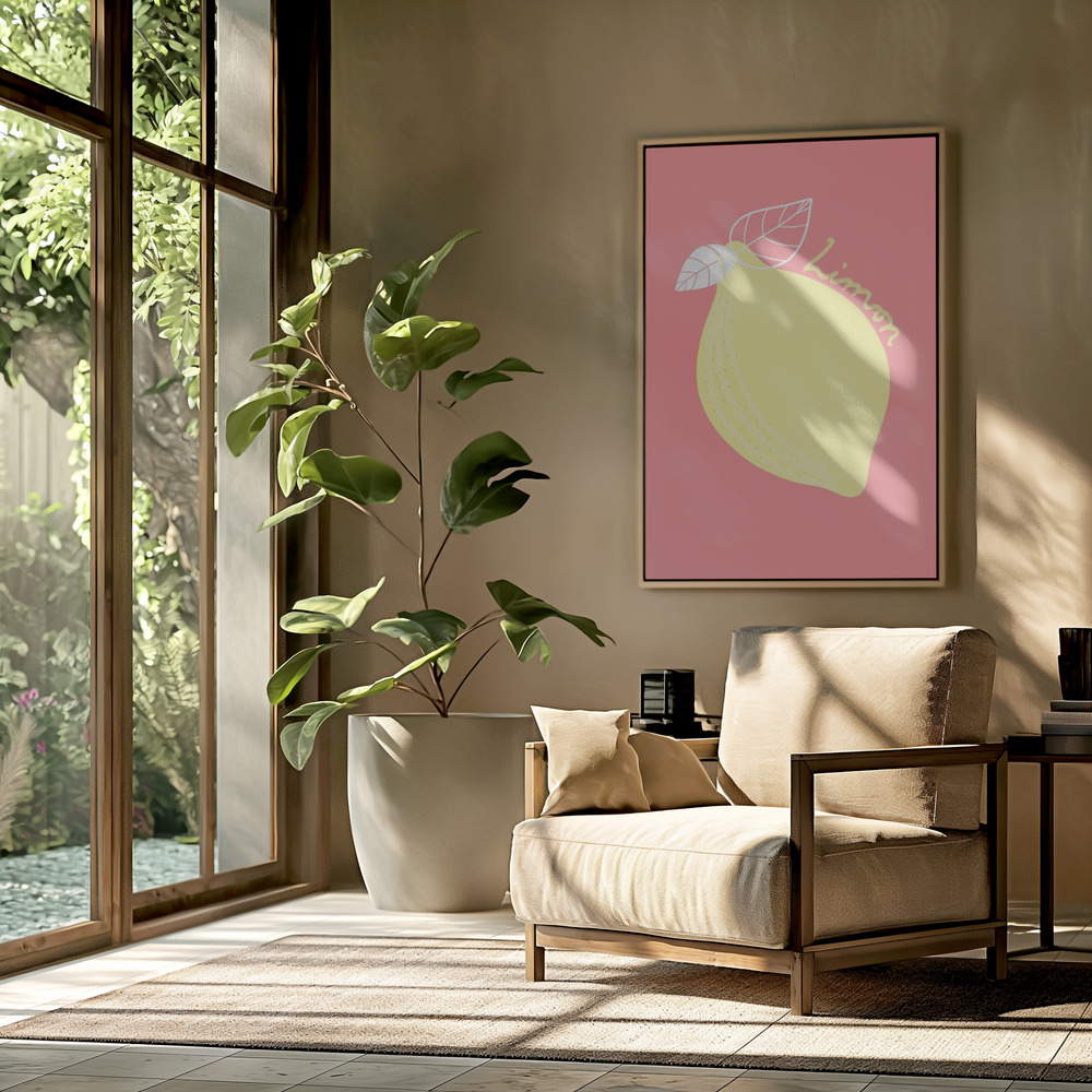 Canvas schilderi - Limon in de woonkamer