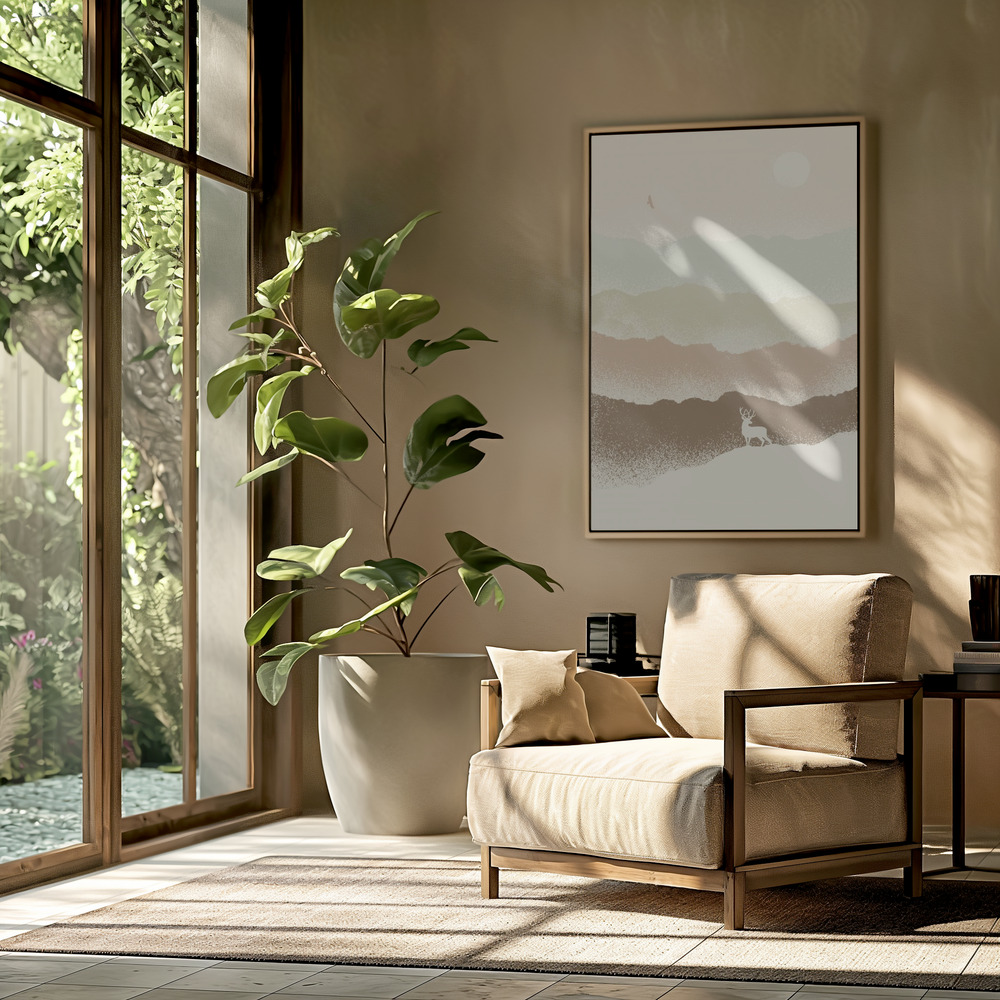 Canvas schilderi - Quietude Ii in de woonkamer