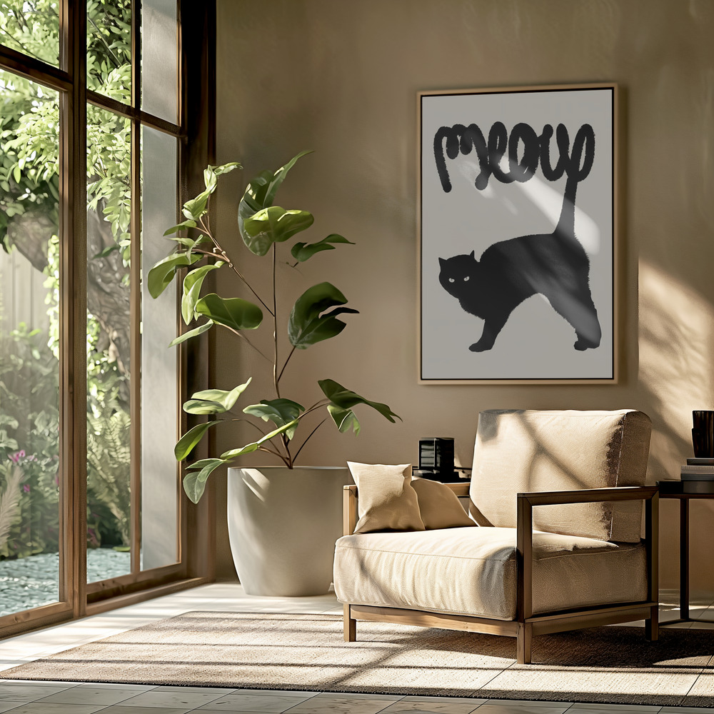 Canvas taulu - Meow olohuoneessa