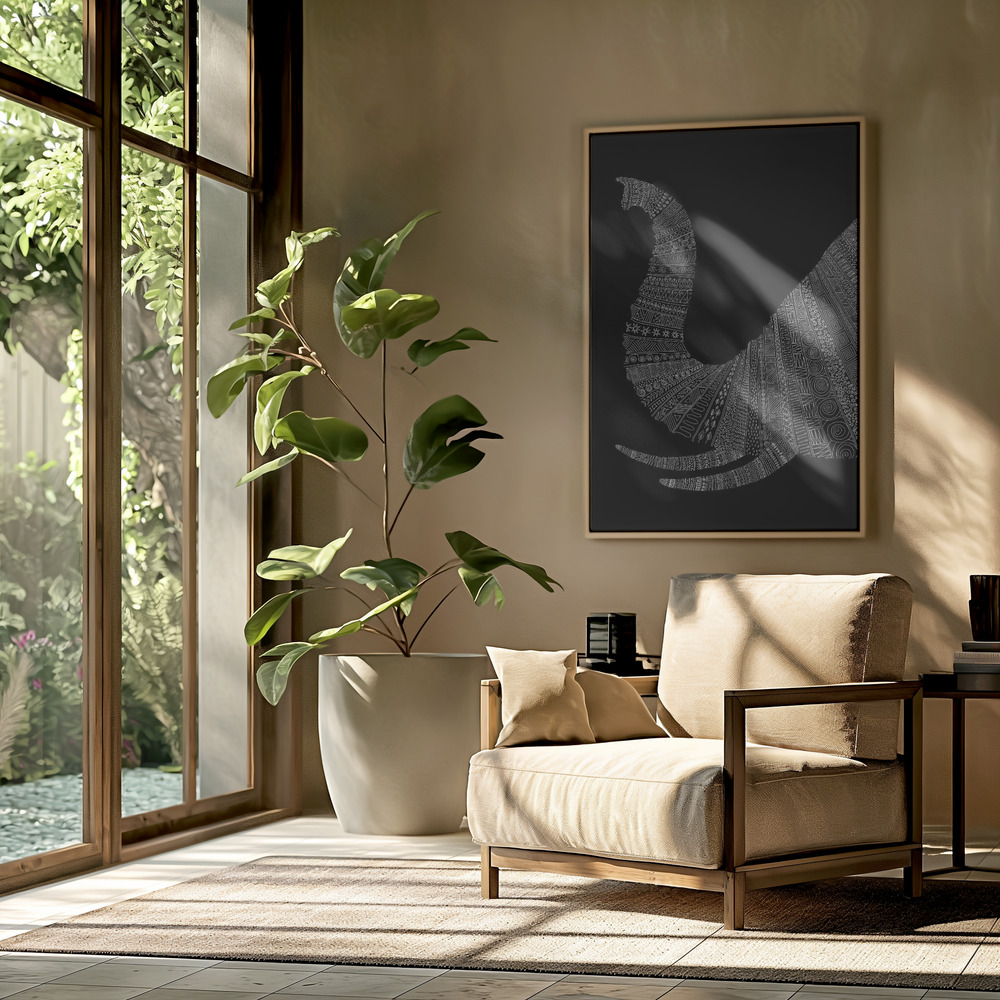 Canvas schilderi - Elephant Nº2 in the livingroom