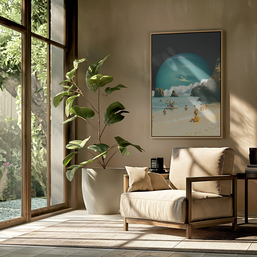 Canvas schilderi - Space Beach in de woonkamer