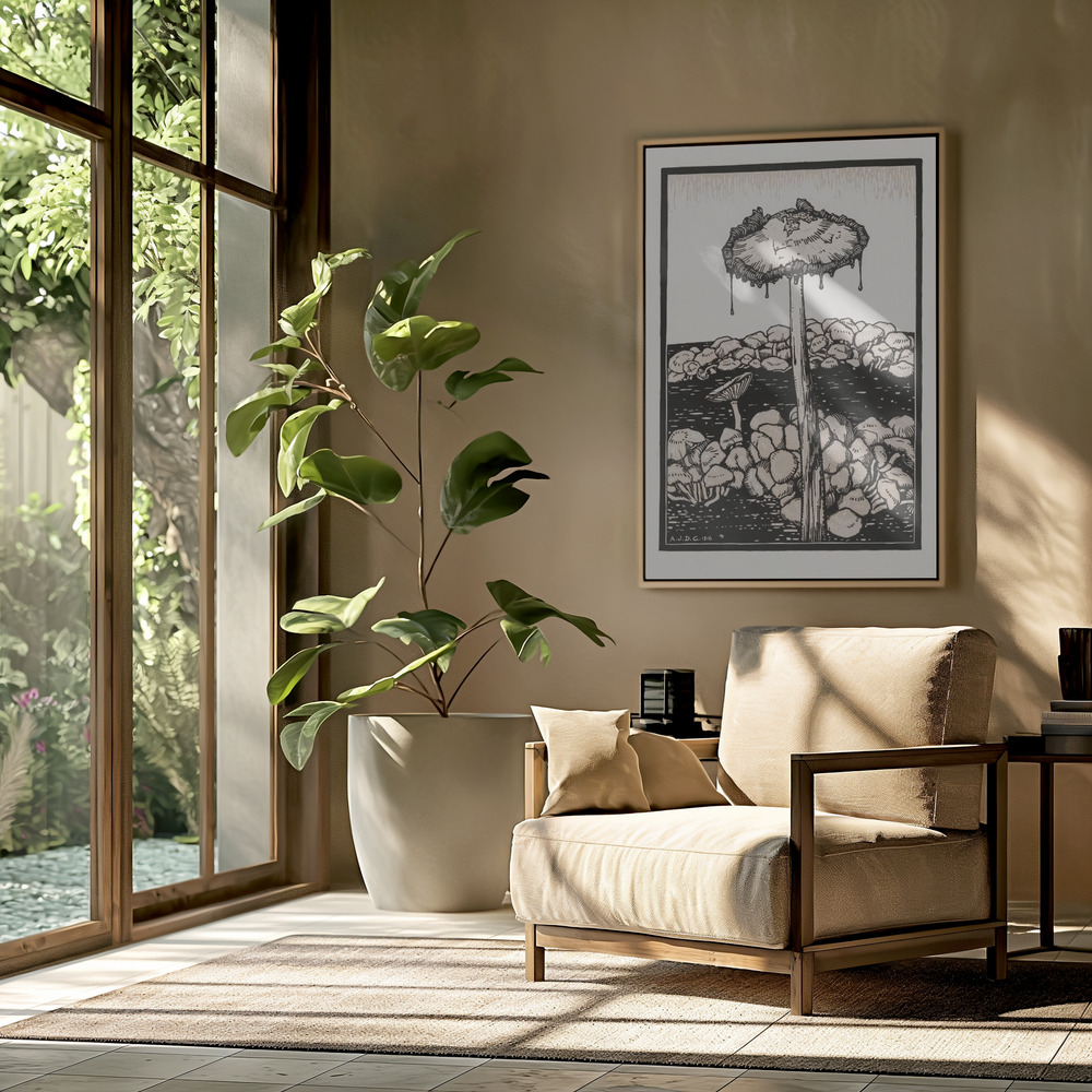 Canvas taulu - Dripping Mushroom 1916 olohuoneessa