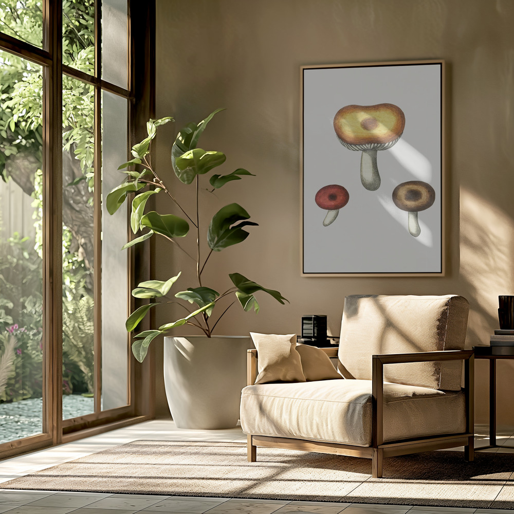 Canvas print - Hand Drawn Galerina Mushroom in the livingroom