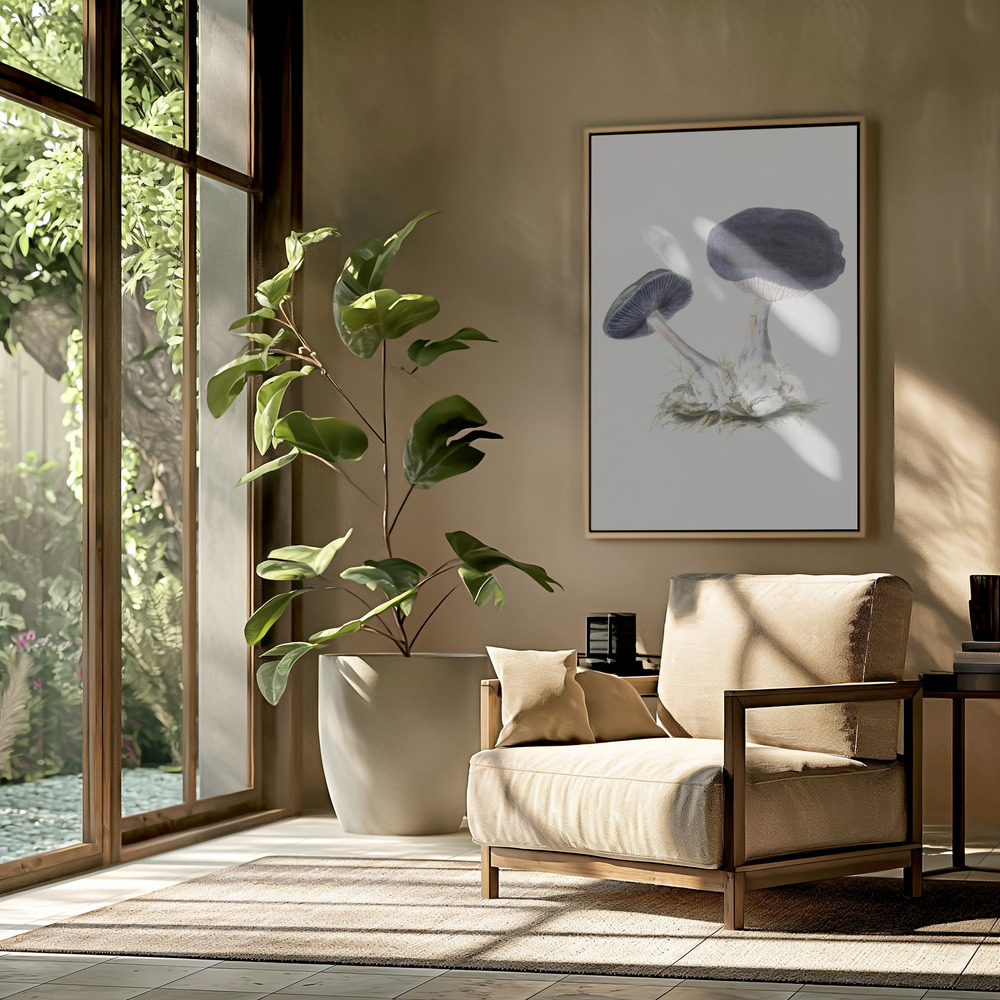 Canvas print - Vintage Violet Webcap Mushroom in the livingroom