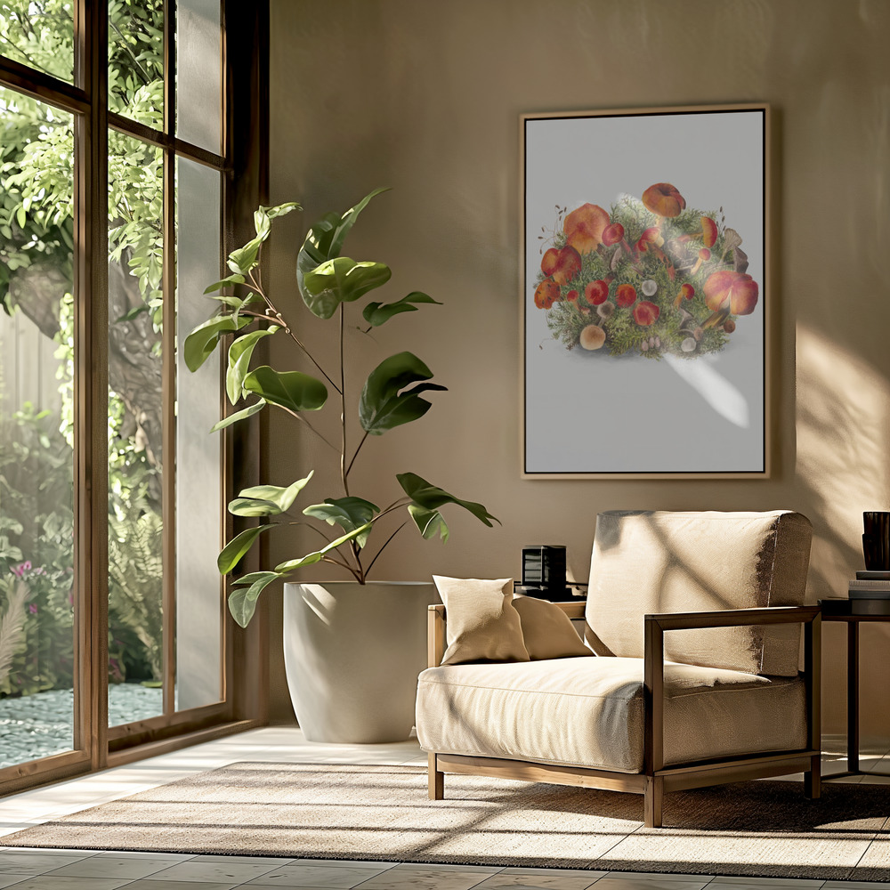 Canvas print - Study of Mushrooms (1880) Portrait Mode in the livingroom