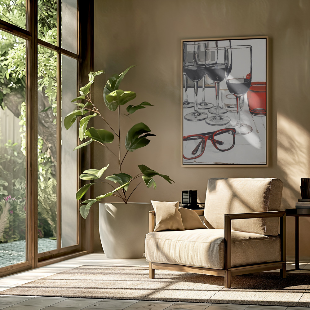 Toile - Still Life With Red Glasses dans le salon