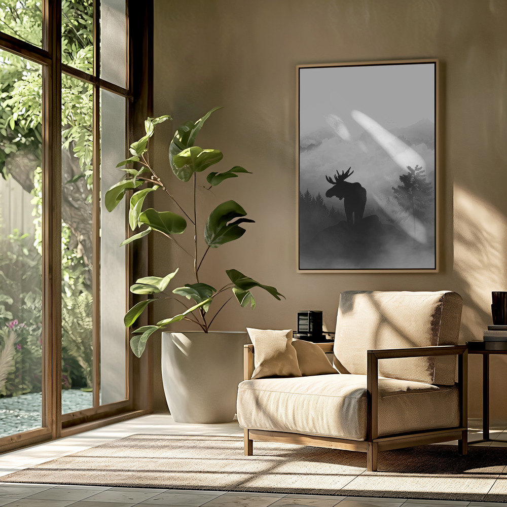 Canvas schilderi - Moose in de woonkamer