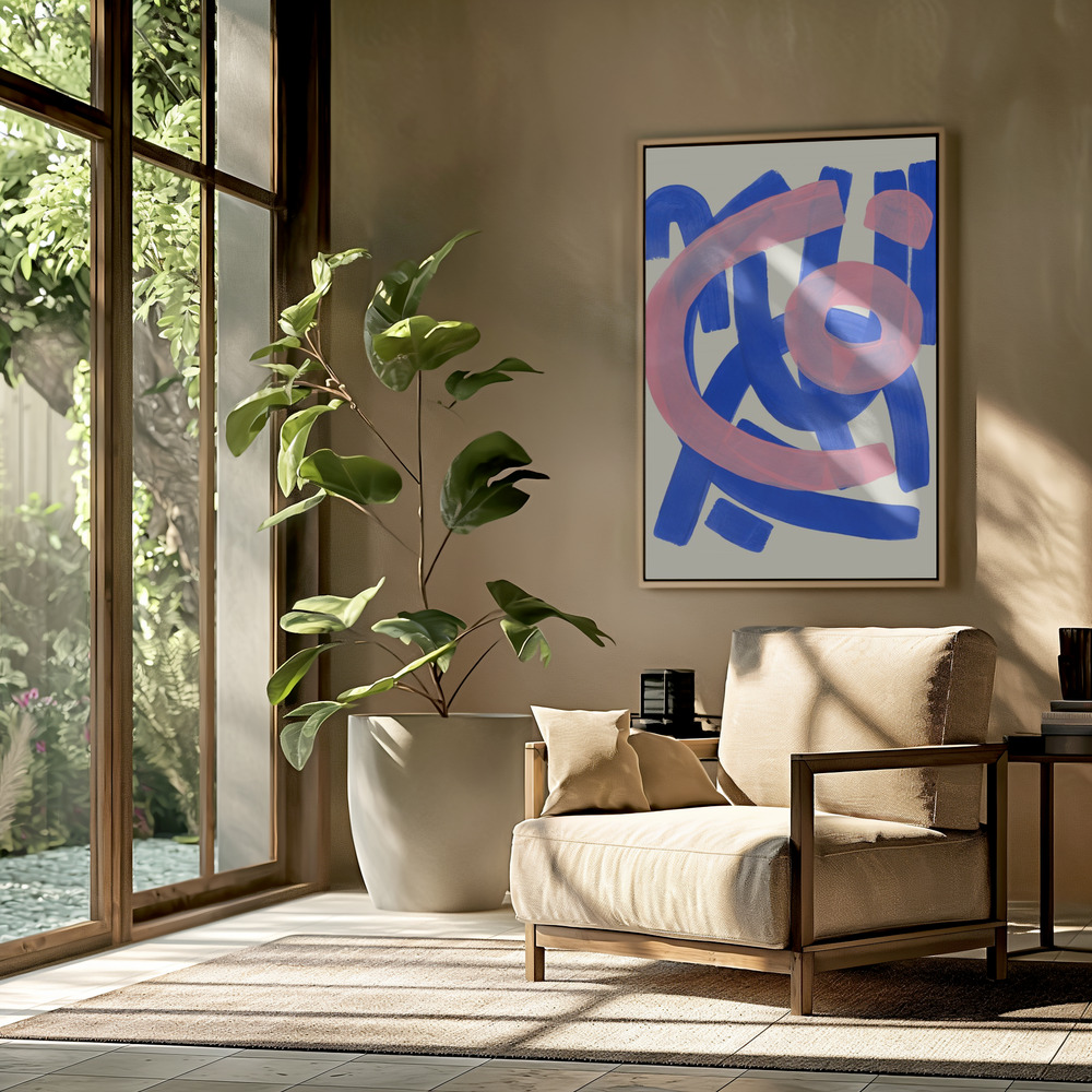Canvas schilderi - Funky Beat in de woonkamer