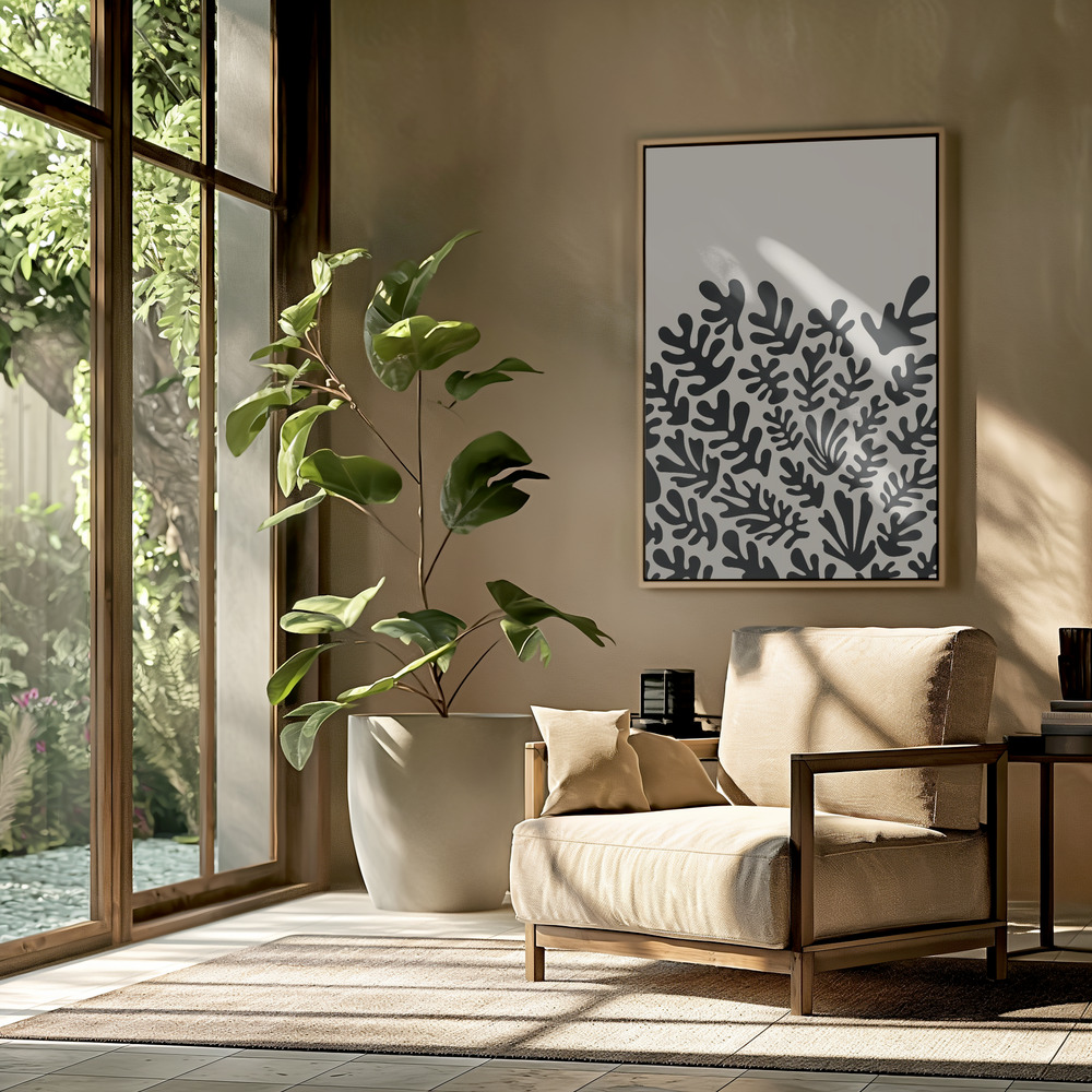 Toile - Henri Matisse Black Algae Collection #2 dans le salon