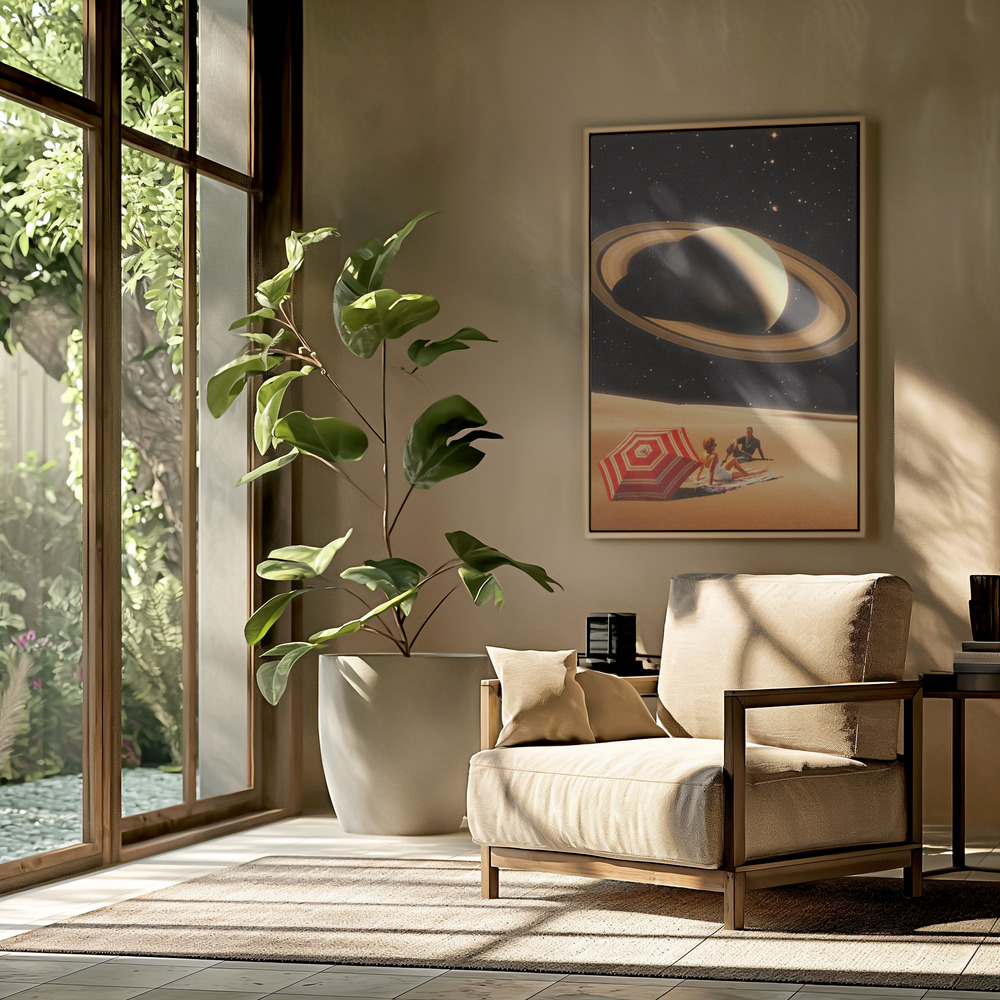 Canvas schilderi - Space Date in de woonkamer