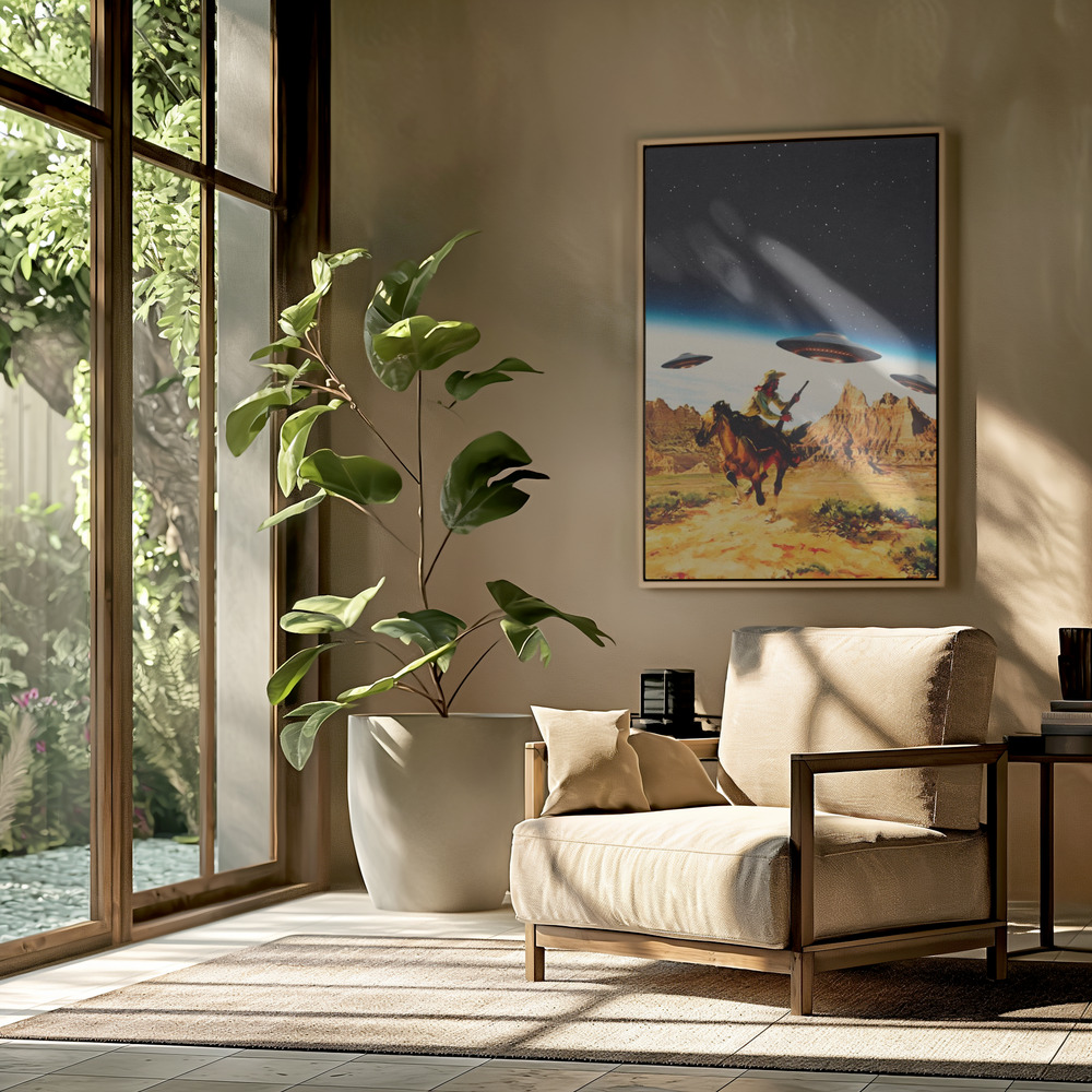 Leinwandbild - UFO Space Chase in der Wohnstube