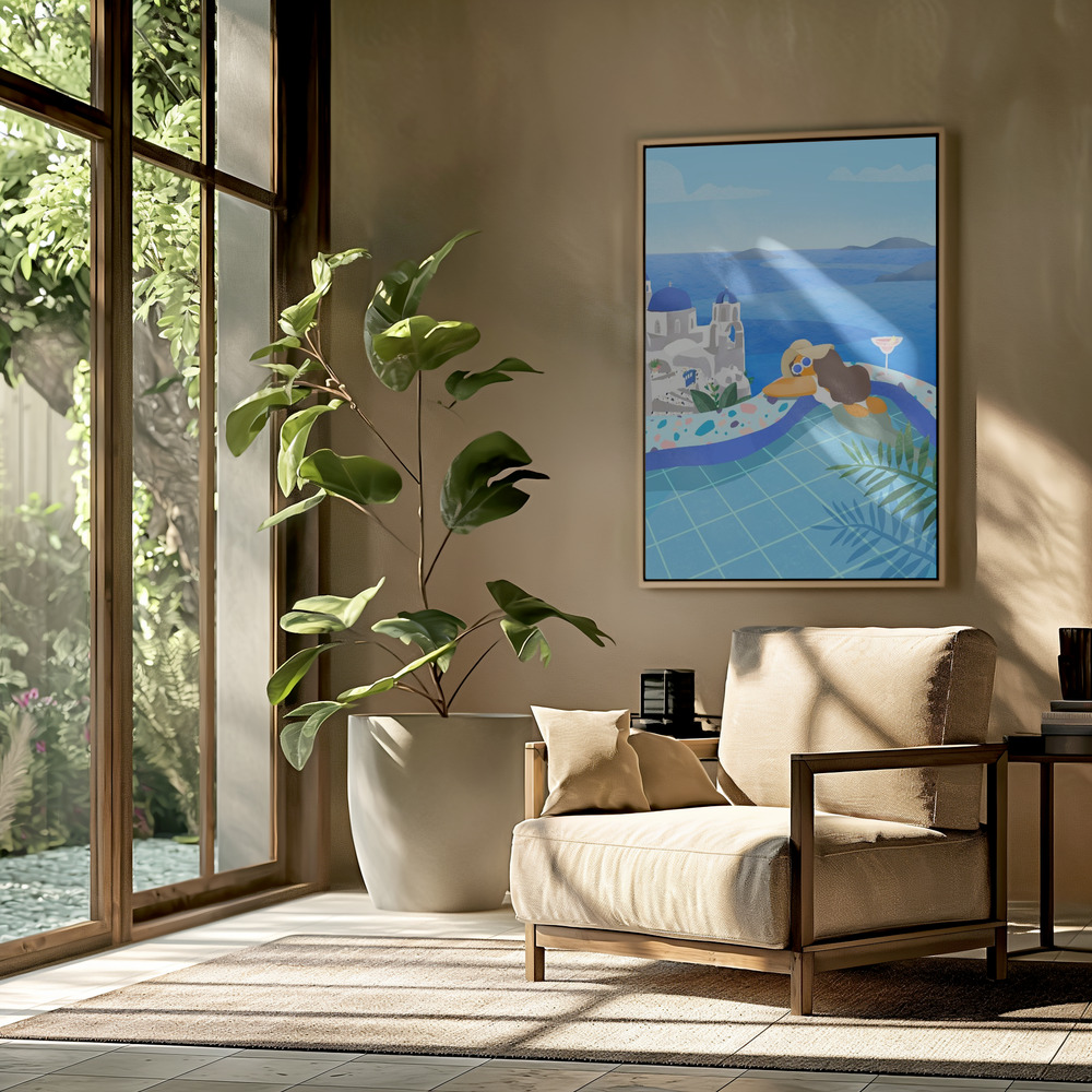 Canvas schilderi - Summer in Greece in de woonkamer
