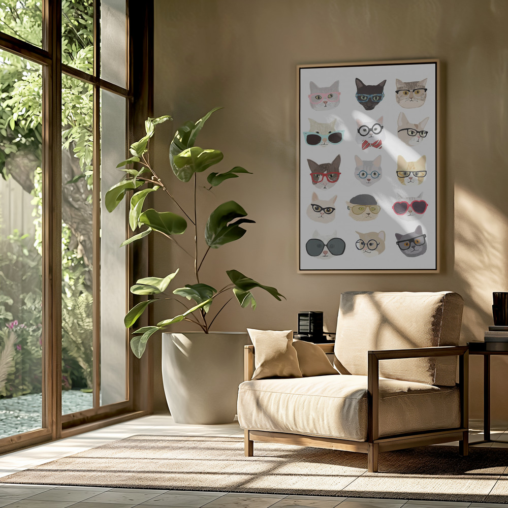 Toile - Cats With Glasses dans le salon