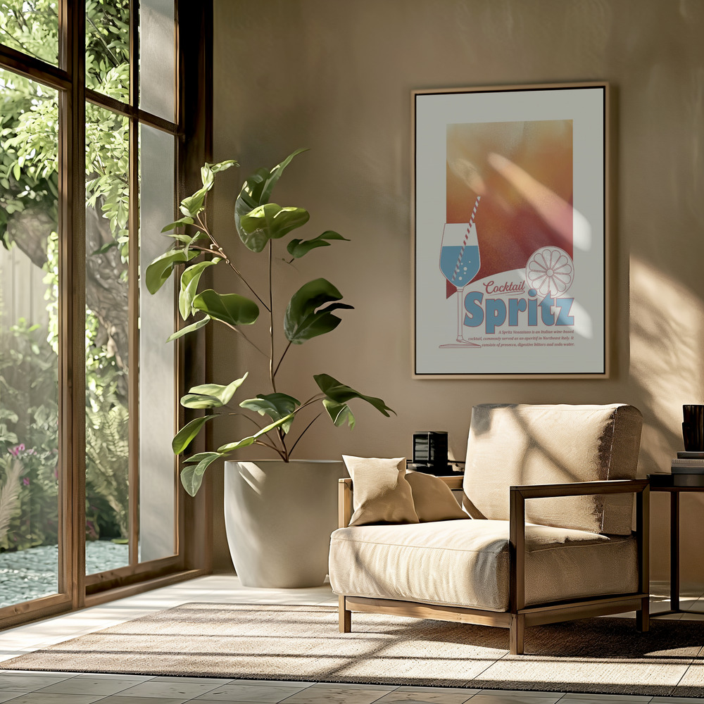 Lærred - Aperol Spritz print i stuen