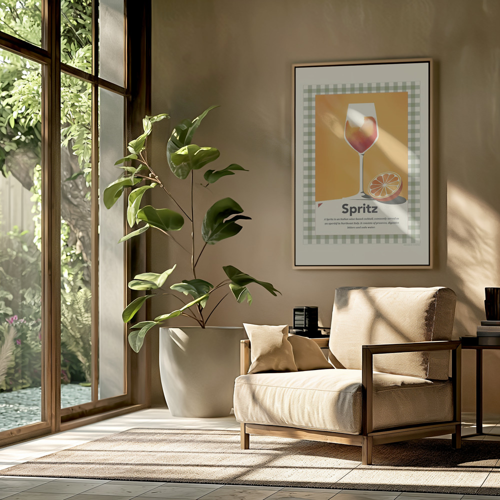 Canvas schilderi - Spritz retro print in the livingroom