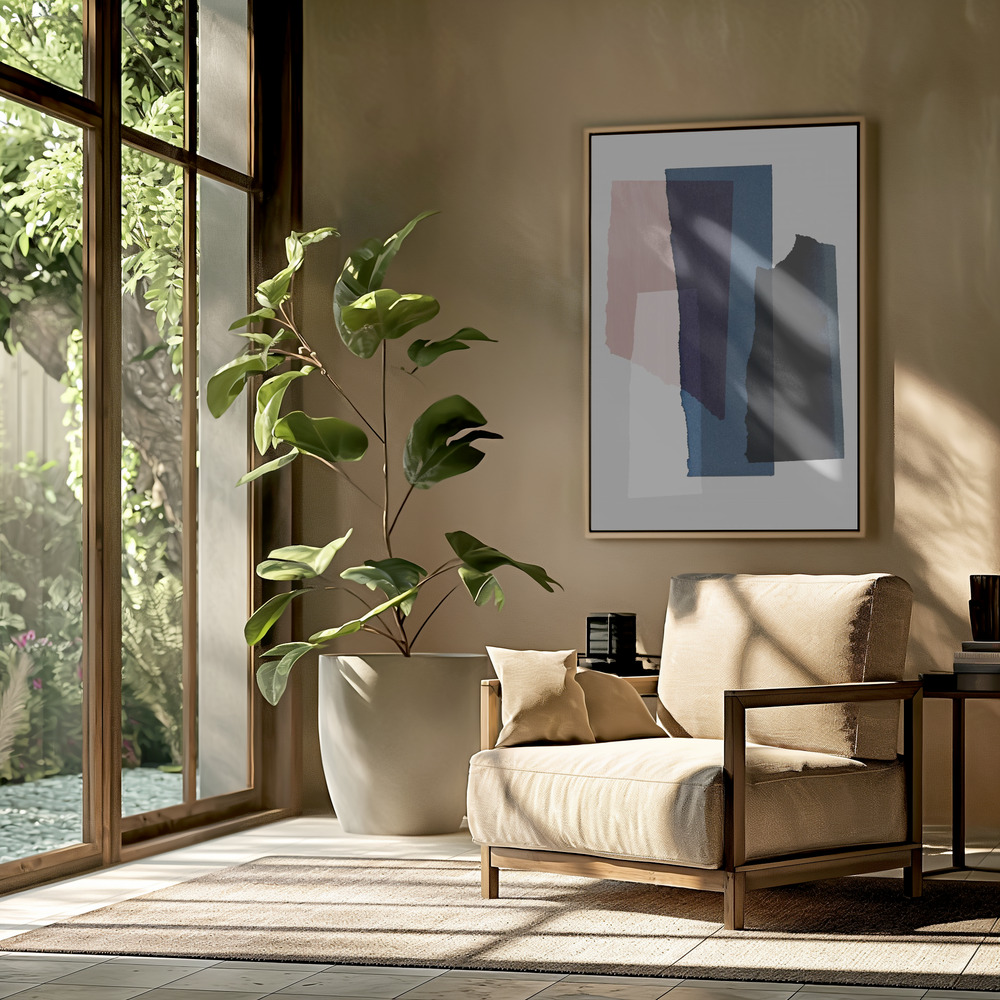 Canvas schilderi - Pieces 3 in de woonkamer
