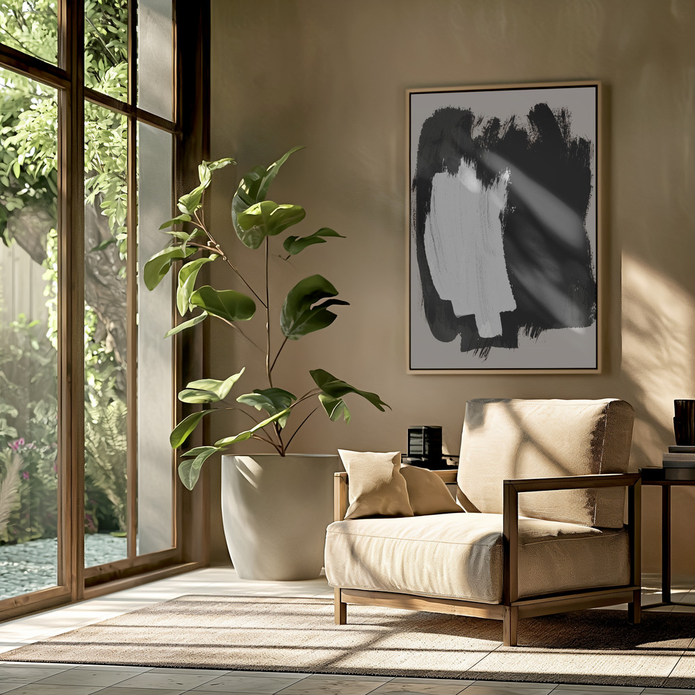Canvastavla Abstract Brush Strokes 16 - Tavla in the livingroom