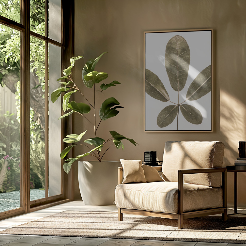 Canvas schilderi - Autum Leaf in de woonkamer