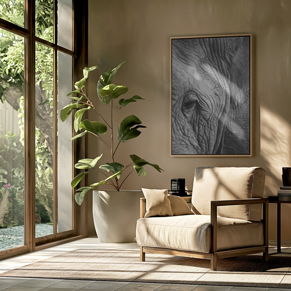 Canvas schilderi - Elephant Study in de woonkamer