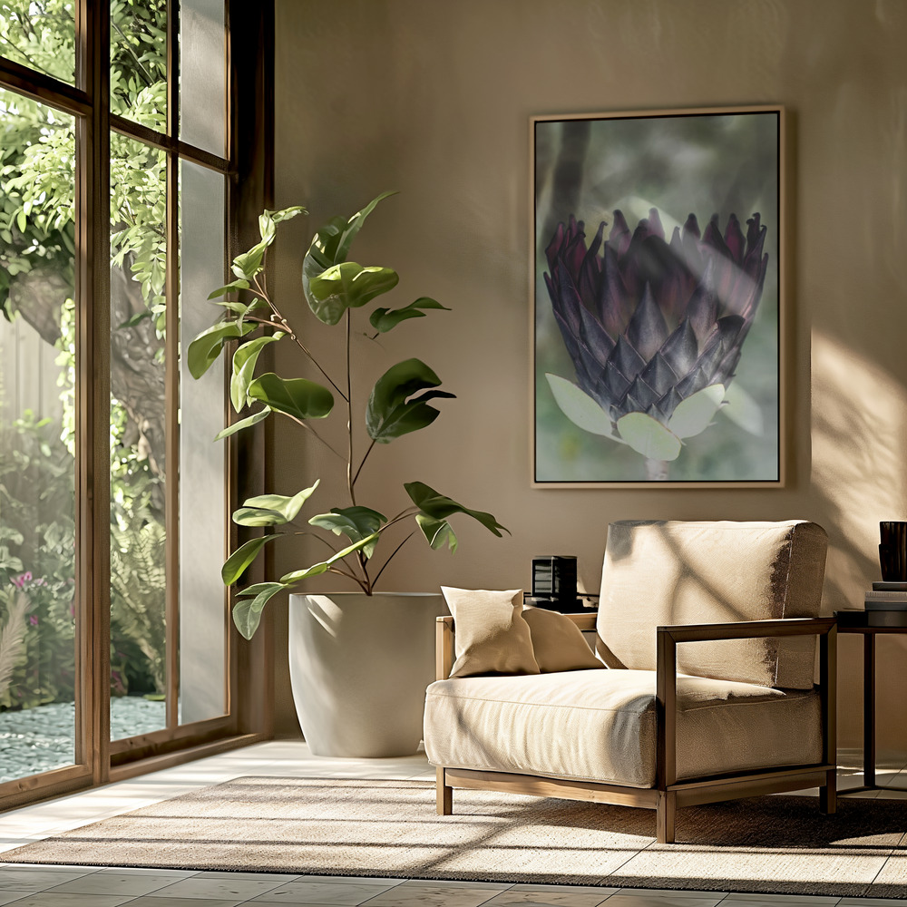 Canvas print - King Protea 01 in the livingroom