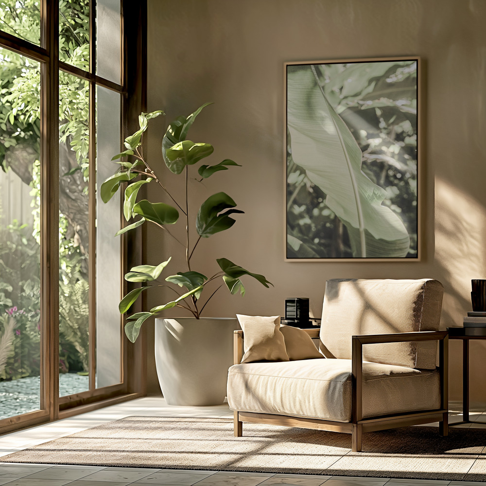 Canvas print - Lime Lightning in the livingroom