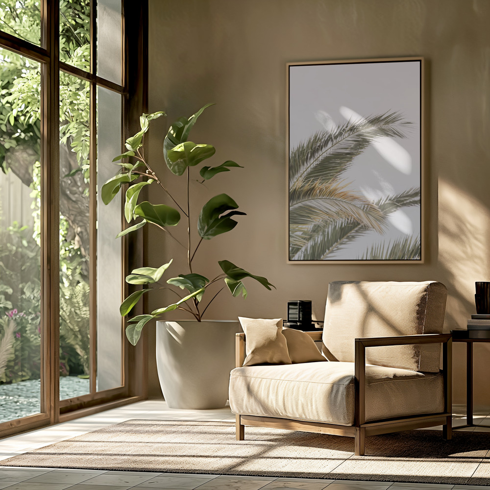 Canvas print - Oasis Palm 03 in the livingroom
