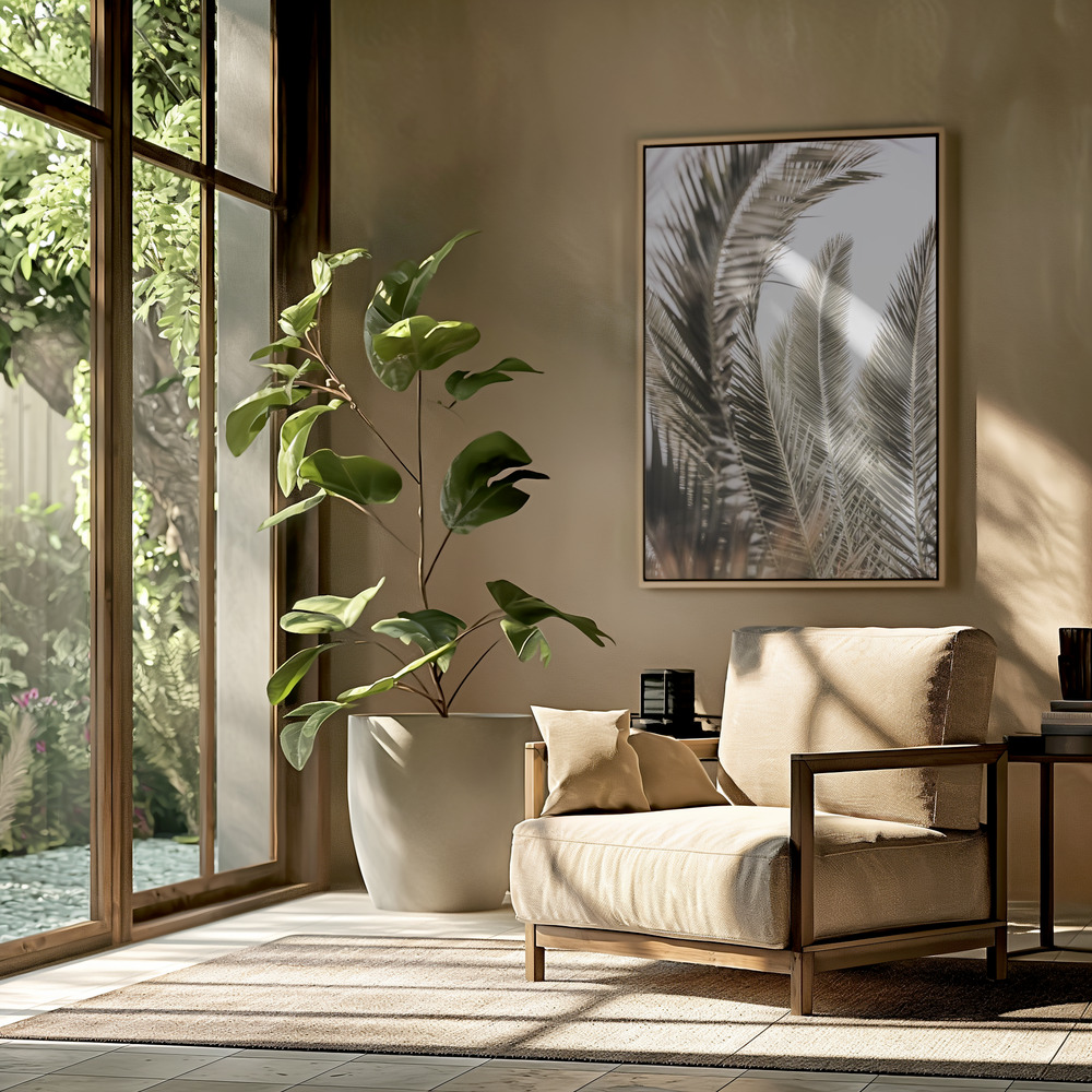 Canvas taulu - Palm Love olohuoneessa