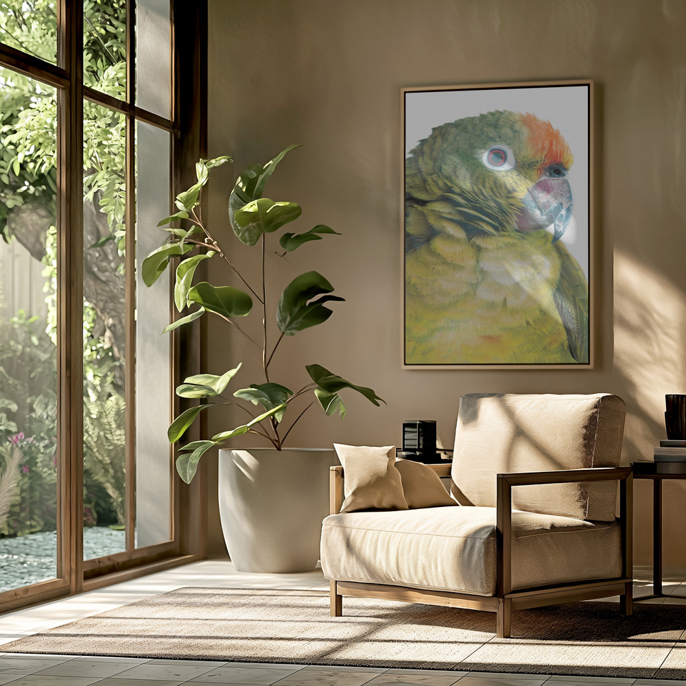 Canvas taulu - Parrot olohuoneessa