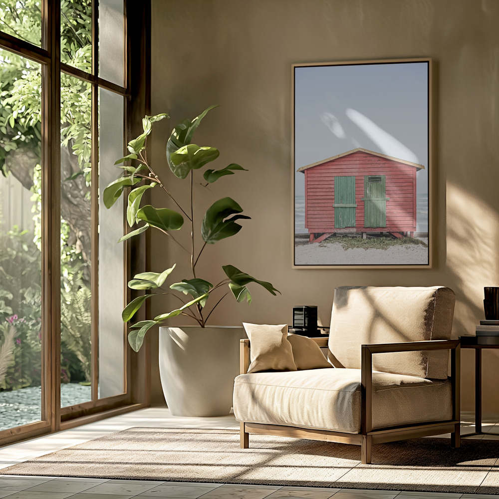 Canvas print - Red Hut in the livingroom