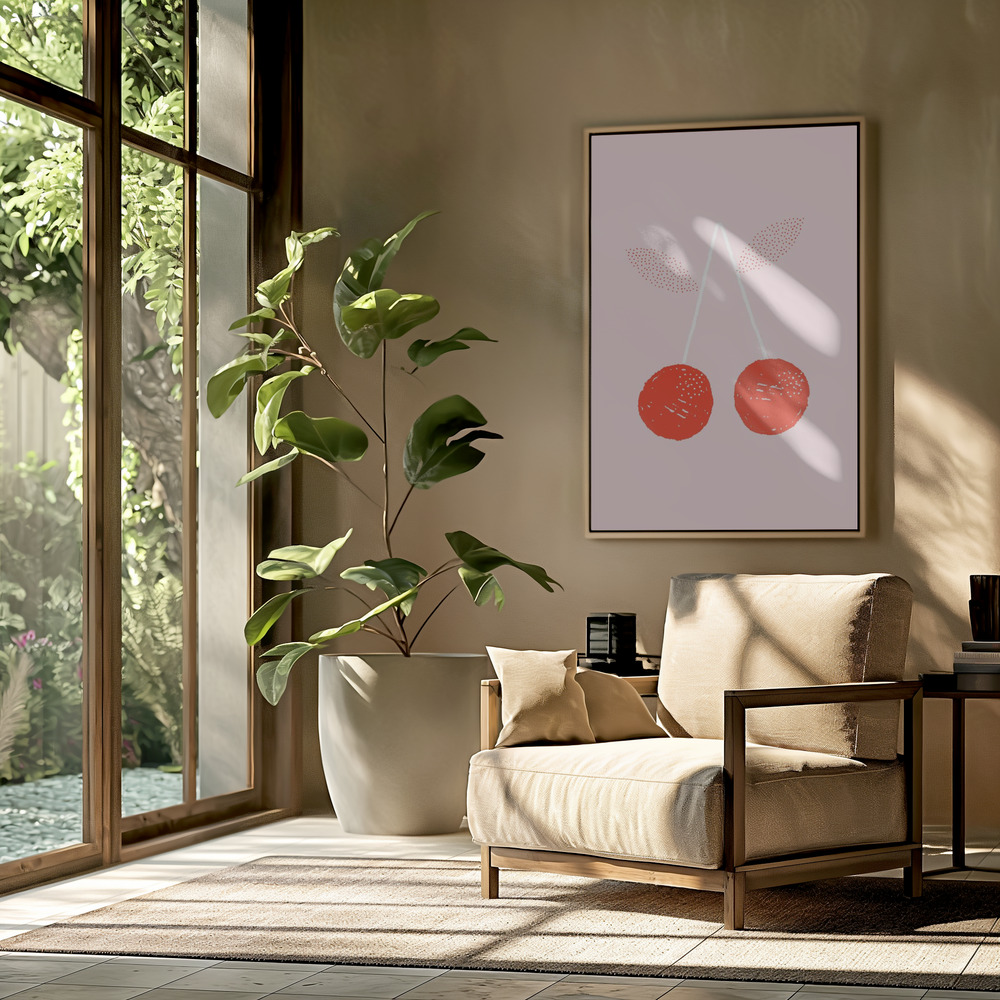 Canvas print - Cherries in the livingroom